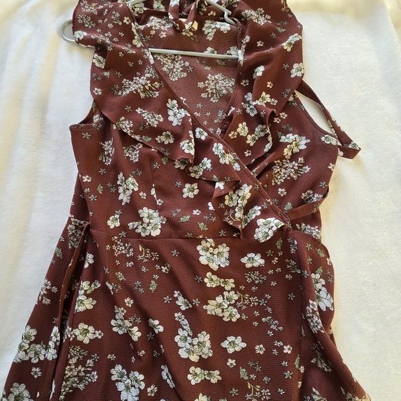 Max Studio Red Asymmetrical Sundress with Flutter Sleeves - Picture 8 of 8